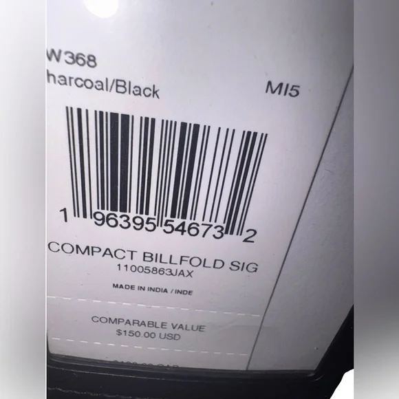 Coach Black Leather Compact Billfold NWT - Picture 4 of 4